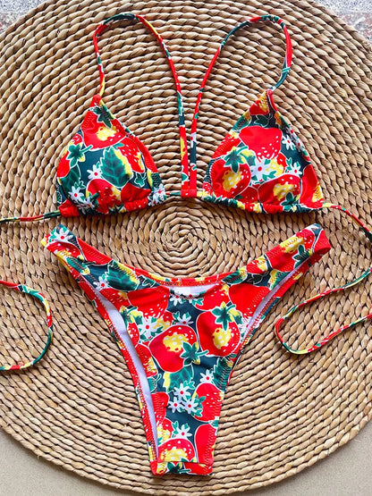SoSoof Floral Print Brazilian Bikini