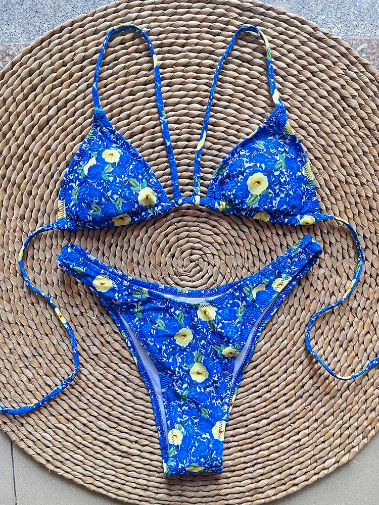SoSoof Floral Print Brazilian Bikini