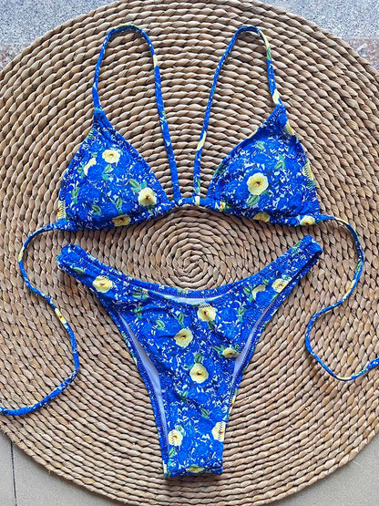 SoSoof Floral Print Brazilian Bikini