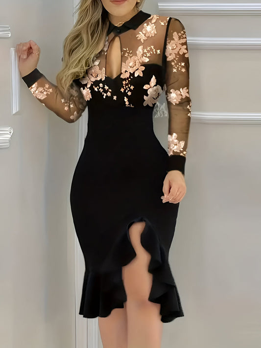 LP | Elegant bodycon dress with flowers