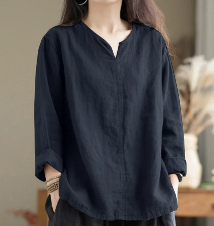 LP | V-neck cotton blouse