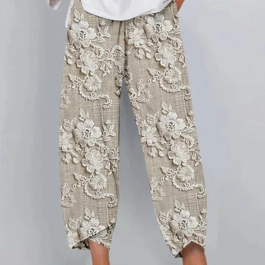 Chic elastic pants with drawstring waist