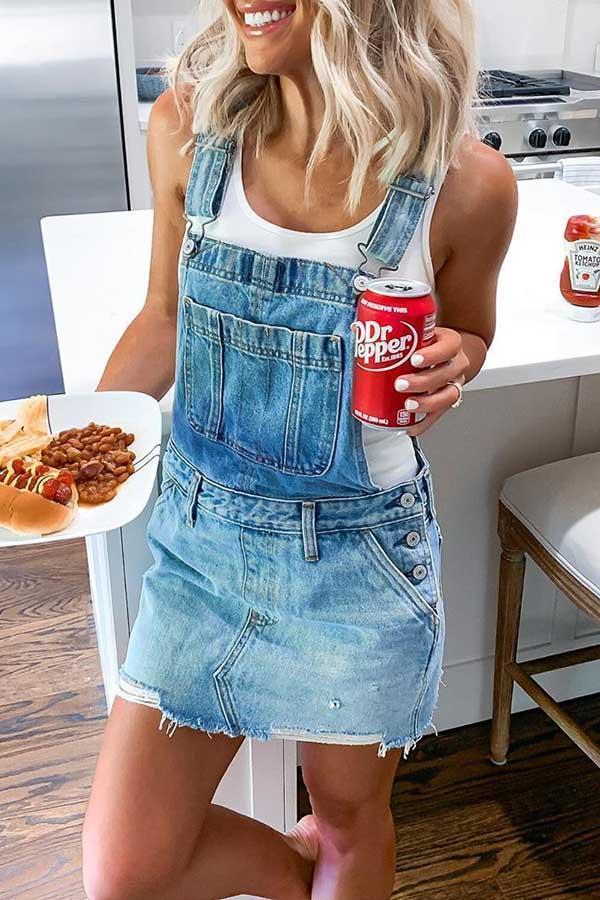 Adjustable-buckle jumpsuit dress