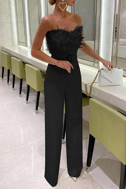 LP | jumpsuit with feather tube top
