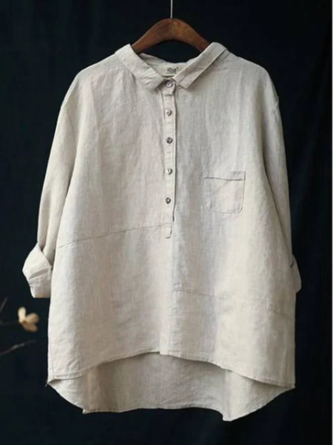 Madeleine | Women's long-sleeved casual blouse | Down button placket