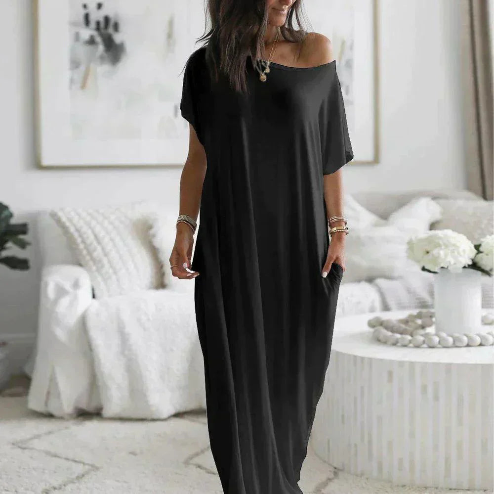 Effortless elegance in a maxi T-shirt dress