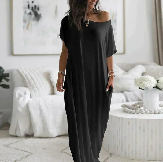 Effortless elegance in a maxi T-shirt dress