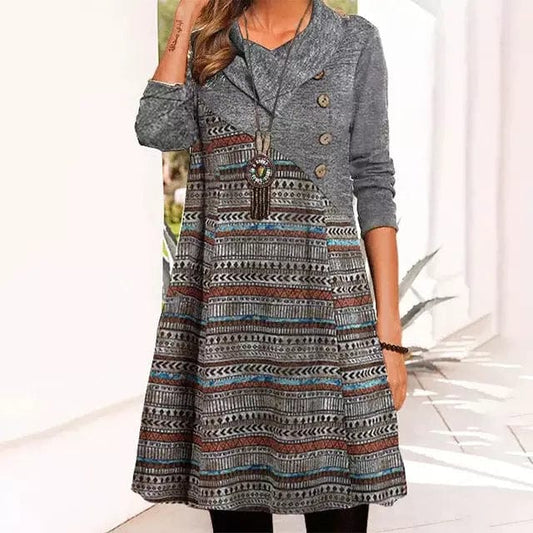 - Casual patchwork dress
