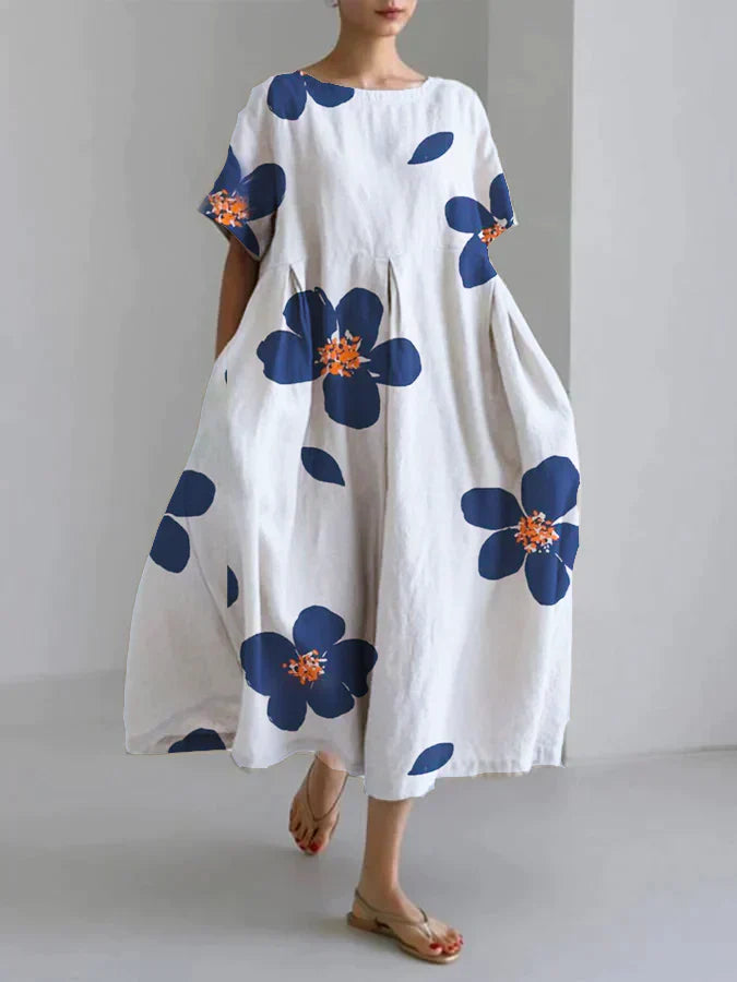 LP | Julie - Loose floral round neck casual dress for women in spring and summer