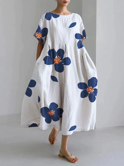 LP | Julie - Loose floral round neck casual dress for women in spring and summer