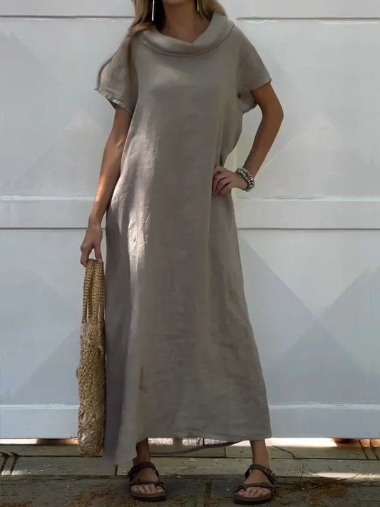LP | Linen dress with welt pockets