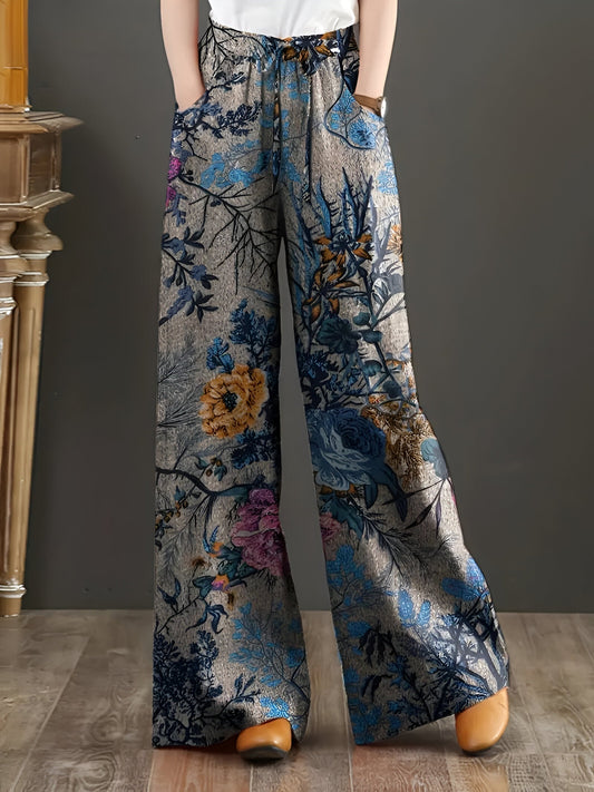 Honoria | Effortless floral wide-leg pants