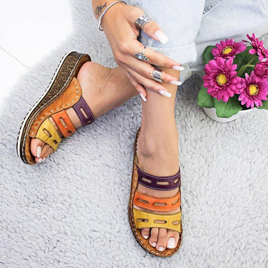 Sophia | Comfortable tricolor support sandals for women