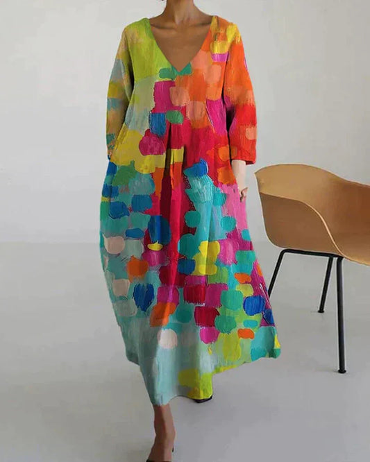LD Sabrina - colorful dress with print