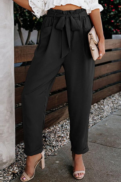 High Waist Bandage Casual Pants