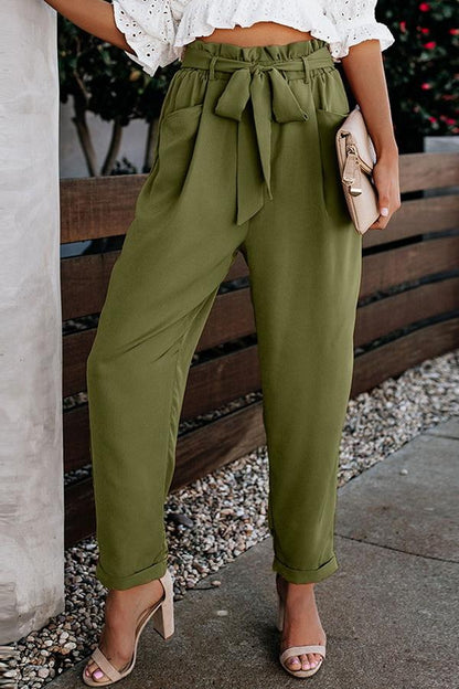 High Waist Bandage Casual Pants