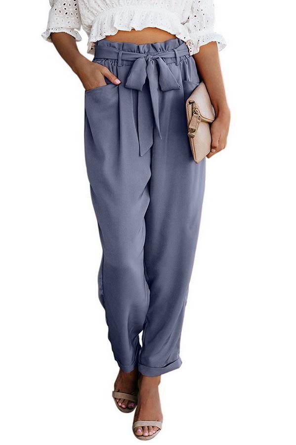 High Waist Bandage Casual Pants