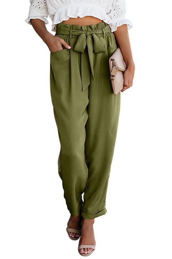High Waist Bandage Casual Pants