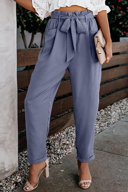 High Waist Bandage Casual Pants