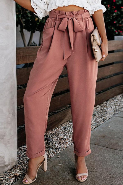 High Waist Bandage Casual Pants