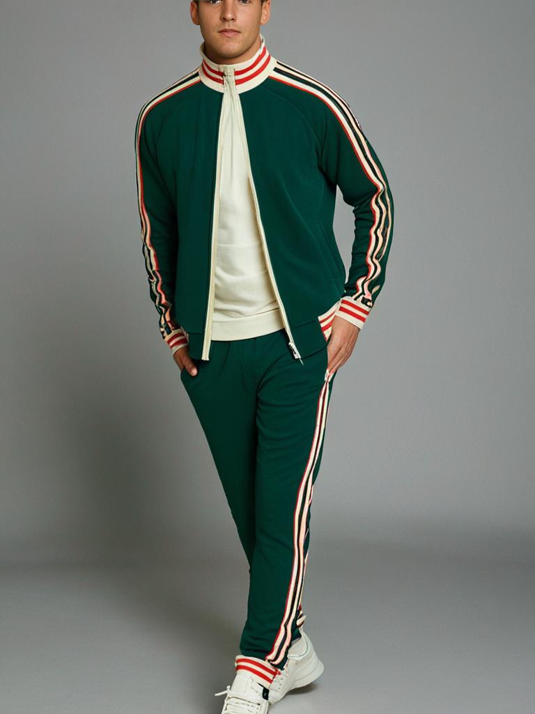 Men's striped sweatpants and sweatpants set