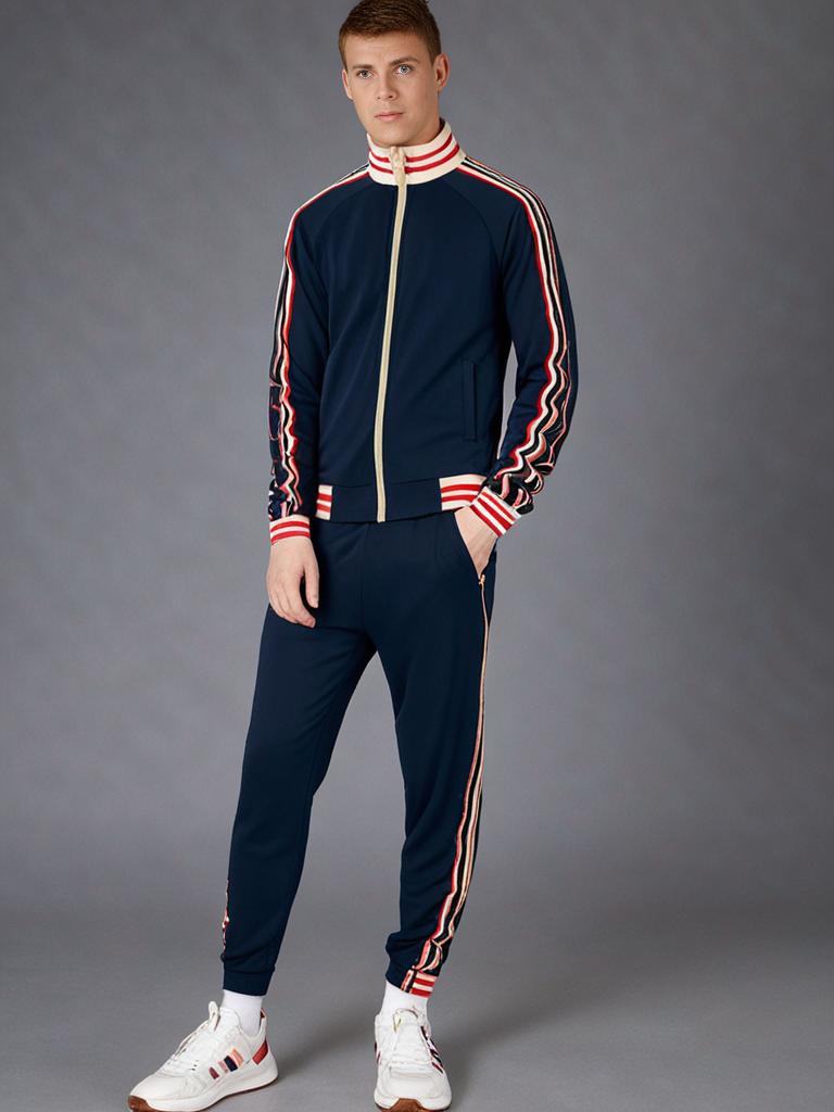 Men's striped sweatpants and sweatpants set