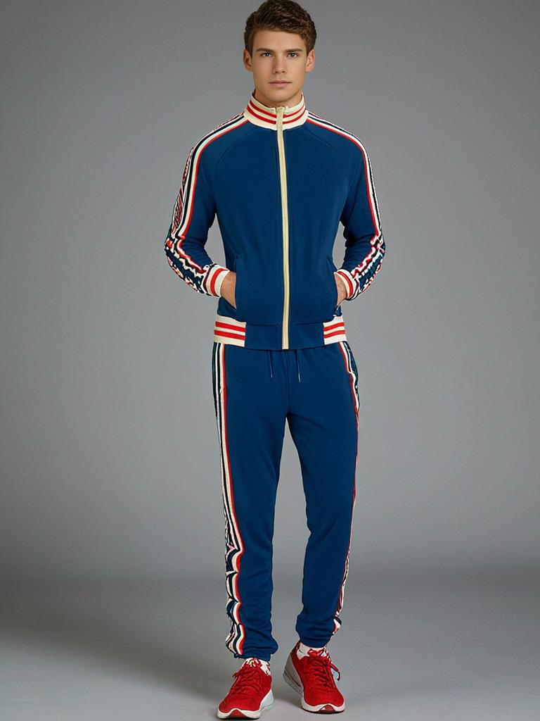 Men's striped sweatpants and sweatpants set
