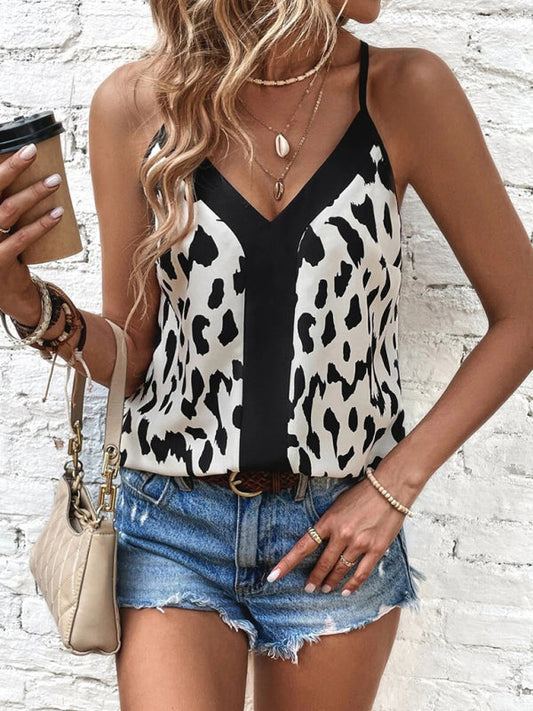 LP | V-neck tank top with leopard print