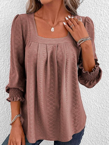 LP | Cotton blouse with square neckline