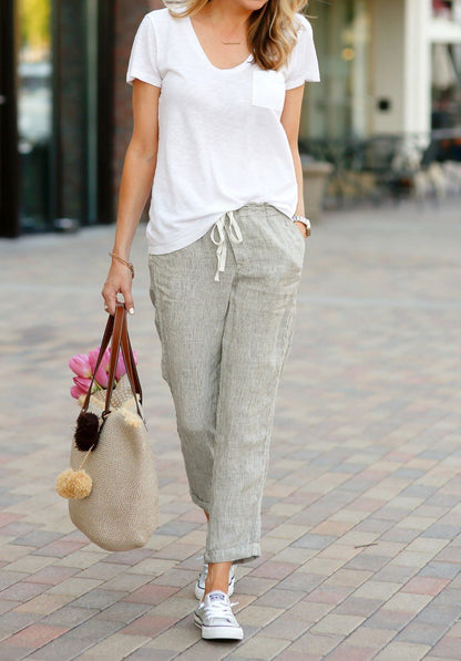 Ayleen - Cotton drawstring pants
