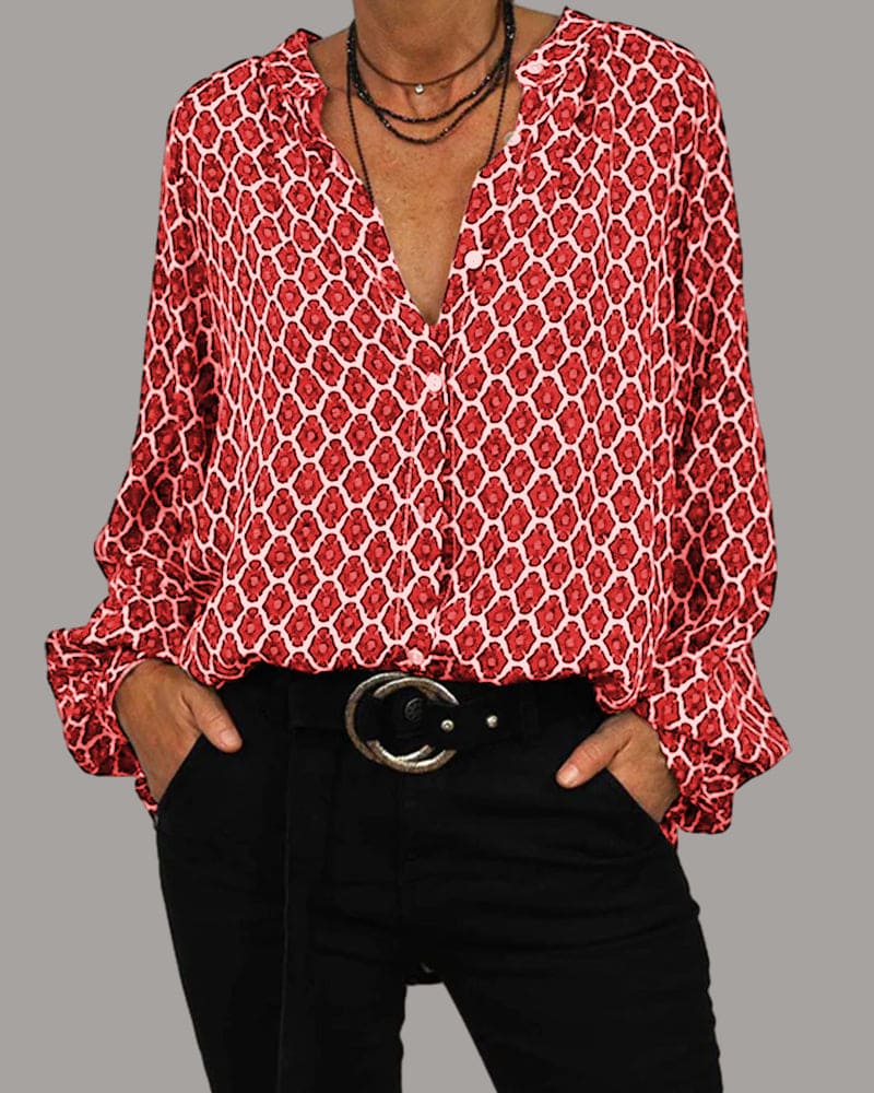 Cleo | Boho Chic V-neck blouse Spring