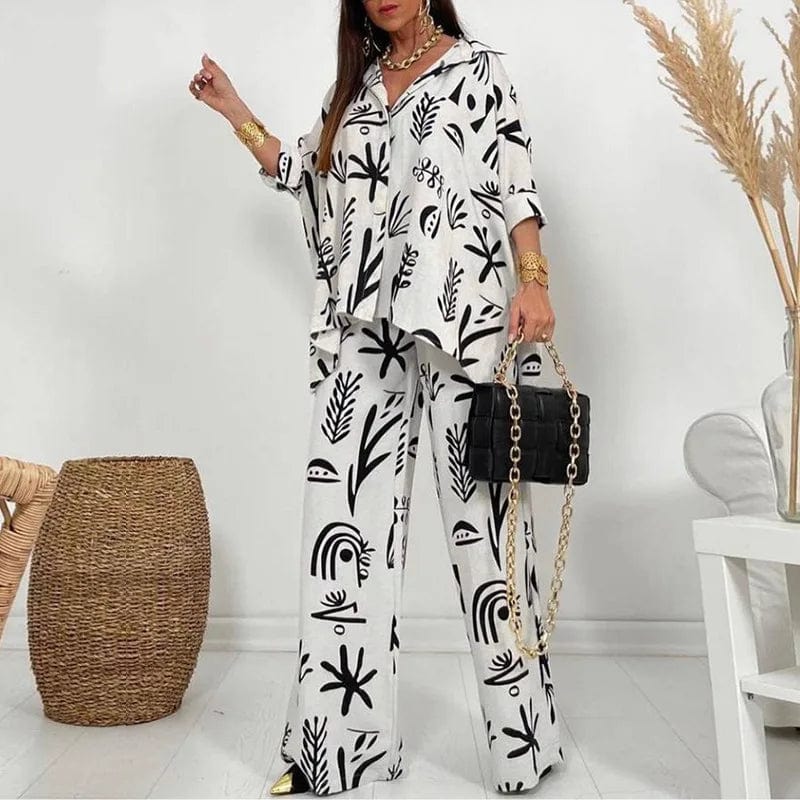 LP | Two-piece set with floral pattern