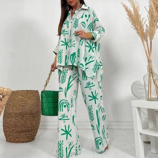 LP | Two-piece set with floral pattern