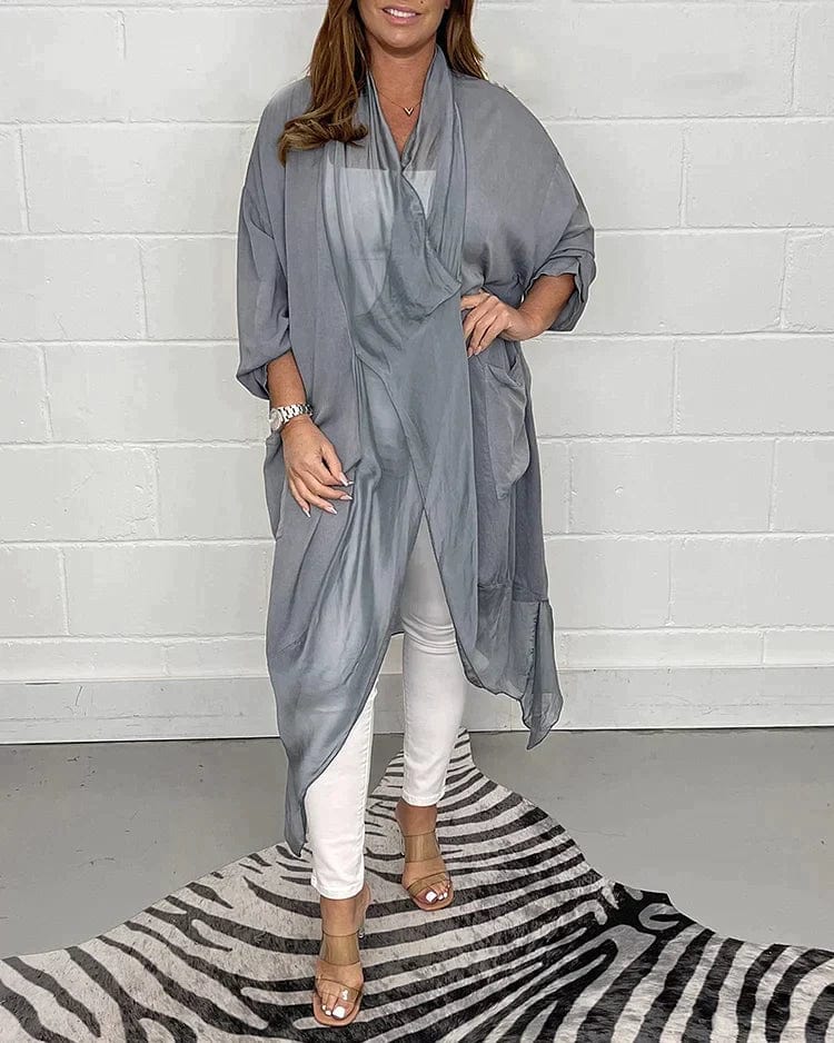 LP | Com��r - Wide silk top with v-neckline