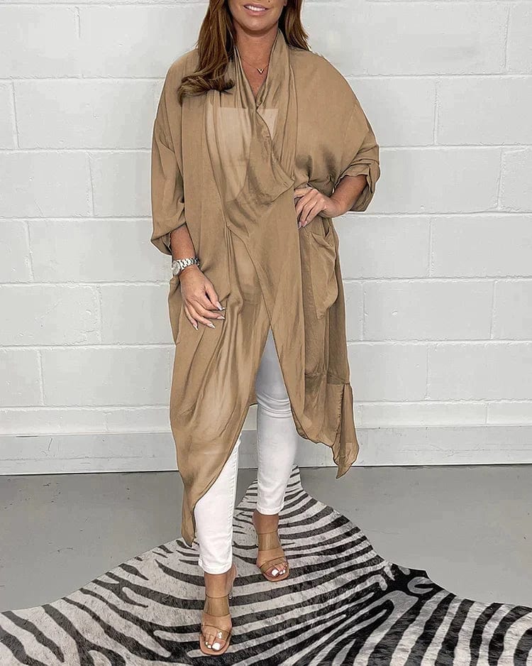 LP | Com��r - Wide silk top with v-neckline
