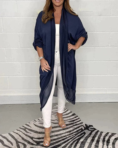 LP | Com��r - Wide silk top with v-neckline