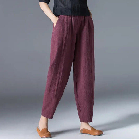 Marlele - Fashion women's cotton and hemp bloomer pants
