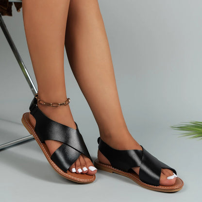 Savannah - Women's Leather Sandals with Buckle
