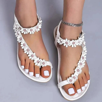 LP | Flat sandals with summer flowers