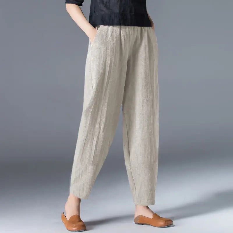 Marlele - Fashion women's cotton and hemp bloomer pants