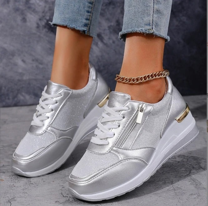 LP | Metallic sneakers with zipper