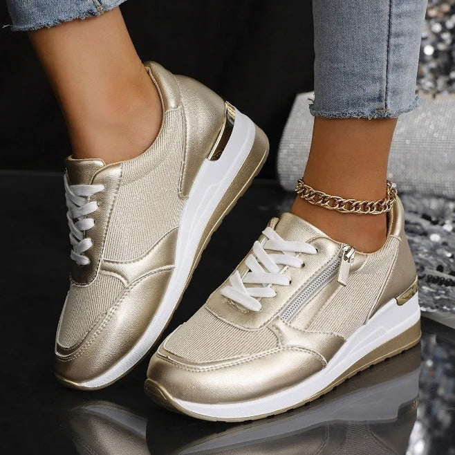 LP | Metallic sneakers with zipper