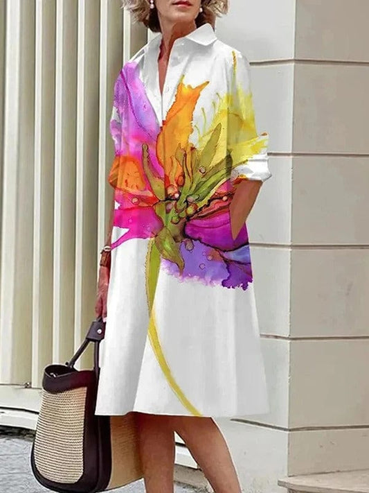 Elegant midi dress with floral print