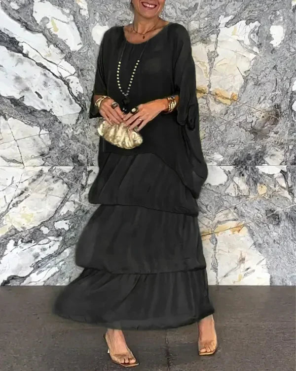 Elegant wrinkled loose dress