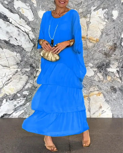 Elegant wrinkled loose dress