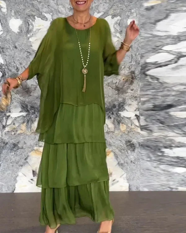 Elegant wrinkled loose dress