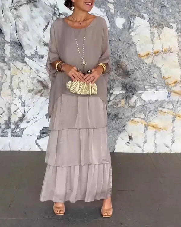 Elegant wrinkled loose dress