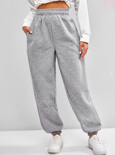 Comfortable sweatpants with high waistband for ladies