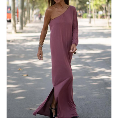 Elegant and light dress with one shoulder