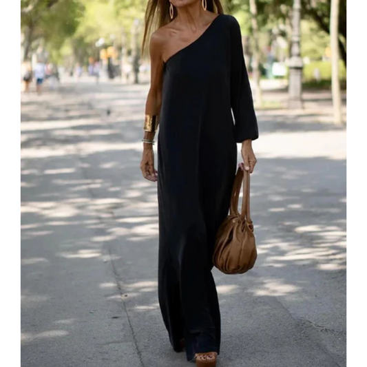 Elegant and light dress with one shoulder